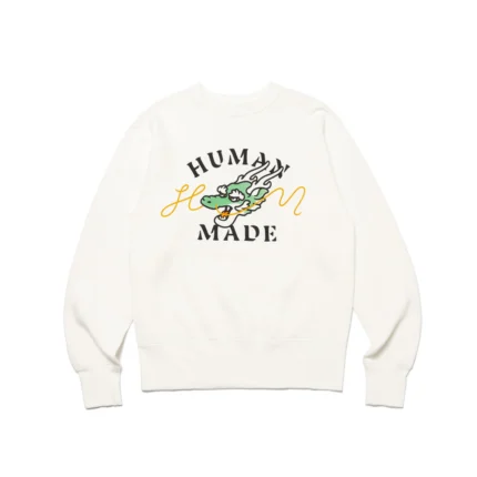 Human Made Dragon White Sweatshirt